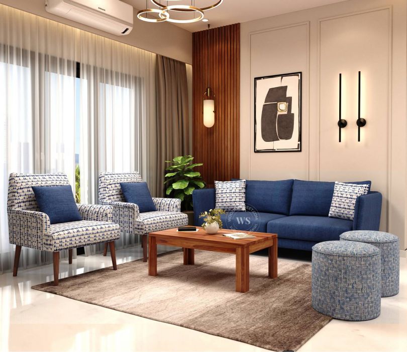 Apolo 3 Seater Living Room Sofa with 2 Lounge Chairs (Azure Collection)