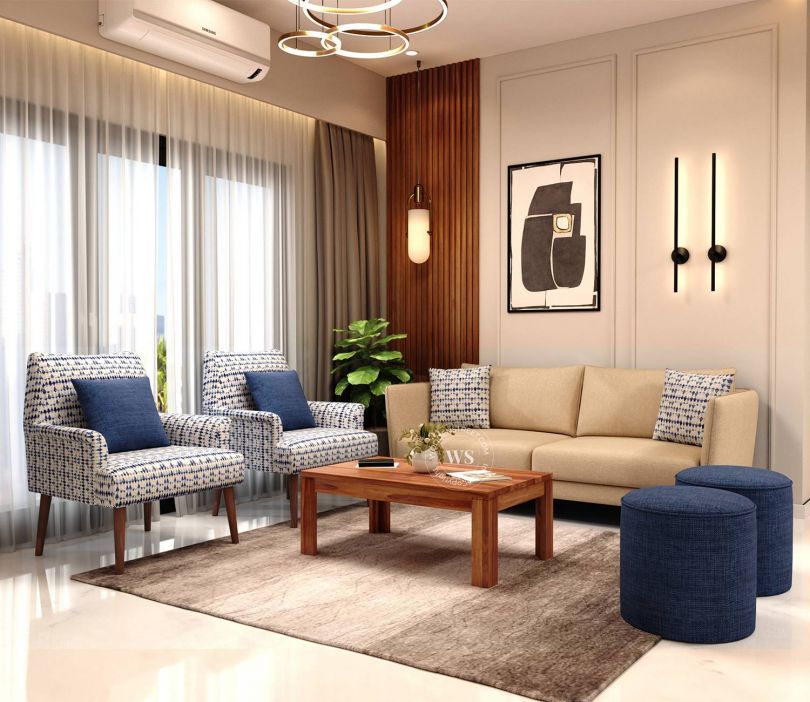 Apolo 3 Seater Living Room Sofa with 2 Lounge Chairs (Iceberg Collection)