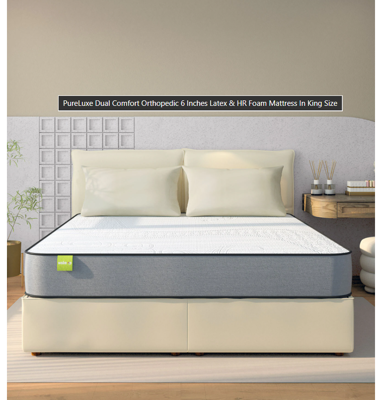 PureLuxe Dual Comfort Orthopedic 6 Inches Latex & HR Foam Mattress In King Size