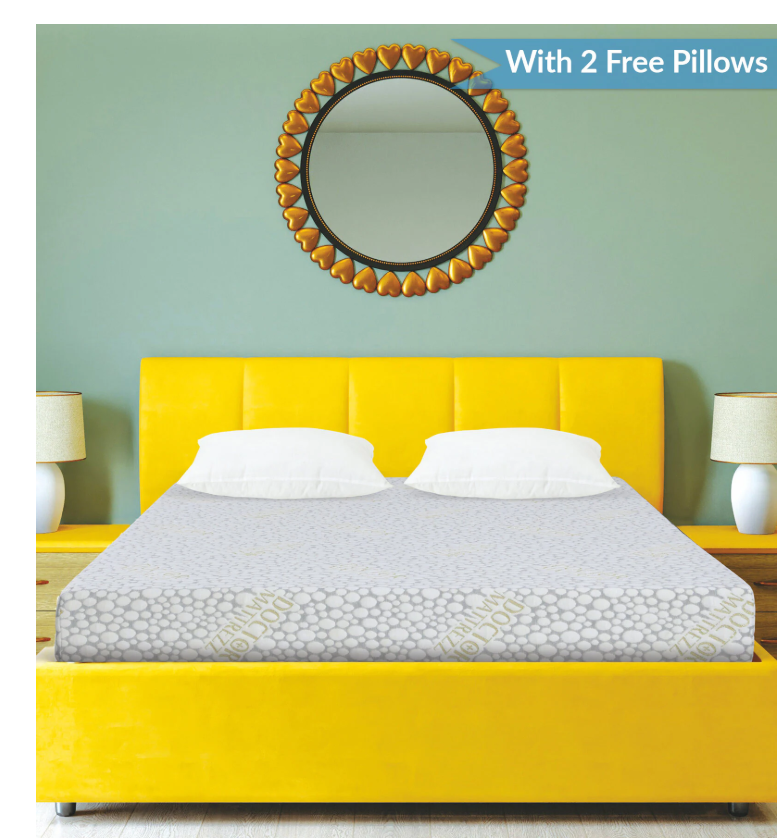 Naturopathy Orthopedic 5 Inches HR & Latex Foam Mattress In King Size (With 2 Free Pillows)